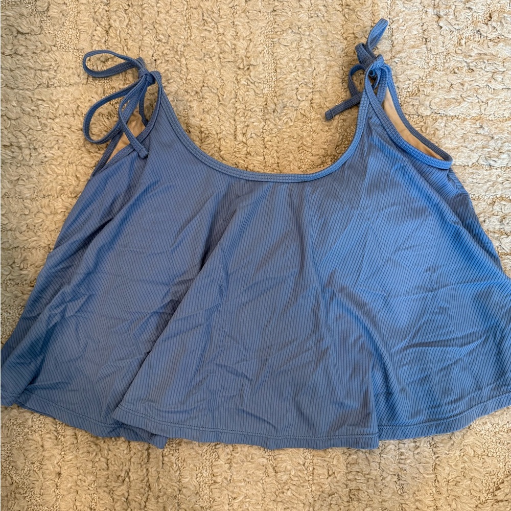 Kortni Jeane Blue ribbed swing top